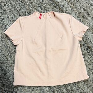 SPANX soft peach Short Sleeve high neck Top sz XS